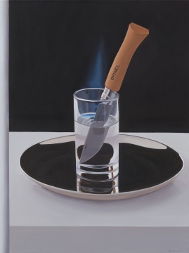 《火焰与刀 》 40×30cm 布面油画 2021
《火焰与刀 》 40×30cm 布面油画 2021