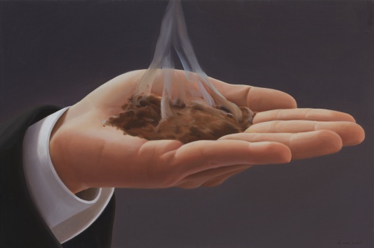 《手中火焰》20×30cm布面油画 2021
《手中火焰》20×30cm布面油画 2021