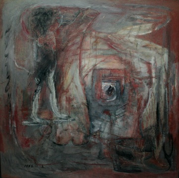 《生命系列》之三  油画  131×131cm  1988年
