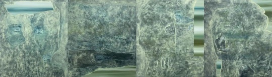 《你要谦卑因为你来自尘土》2022 布面丙烯和石墨 80 X 280cm
《你要谦卑因为你来自尘土》2022 布面丙烯和石墨 80 X 280cm