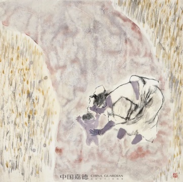 周思聪 《嬉水图》 68.5×69.0 cm 镜心 设色纸本
周思聪 《嬉水图》 68.5×69.0 cm 镜心 设色纸本
