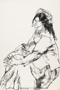 周思聪 《水墨彝女》 70.0×46.5 cm 镜心 设色纸本
周思聪 《水墨彝女》 70.0×46.5 cm 镜心 设色纸本