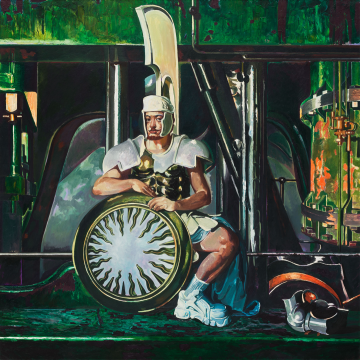 龚辰宇 守卫 2022 布面油画 200×200cm
龚辰宇 守卫 2022 布面油画 200×200cm