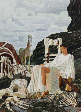 龚辰宇 服务员 2022 布面油画 200×150cm
龚辰宇 服务员 2022 布面油画 200×150cm