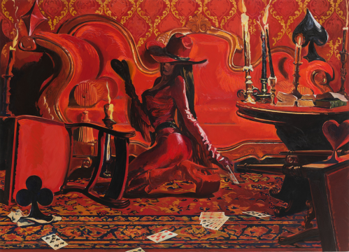 龚辰宇 占卜师 2021 布面油画 180×250cm
龚辰宇 占卜师 2021 布面油画 180×250cm