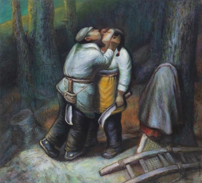 罗中立《吹渣渣》180×200cm 布面油画 1981
