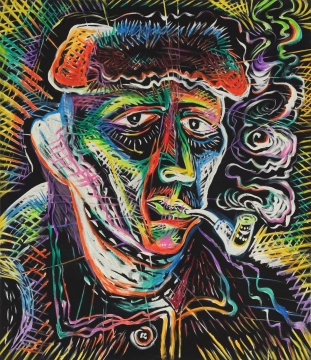 《重读美术史-梵高》150×130cm 布面油画 2012
《重读美术史-梵高》150×130cm 布面油画 2012