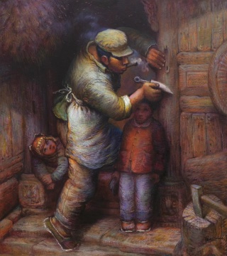 罗中立《故乡组画系列》180×160cm 布面油画 1982
罗中立《故乡组画系列》180×160cm 布面油画 1982