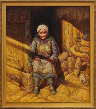 罗中立《岁月》200 x 180 cm 布面油画 1995
