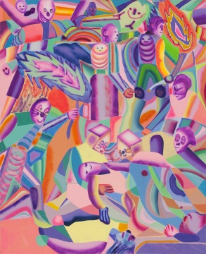 梁曼勇 《救助》 160×130cm 布面丙烯 2021
