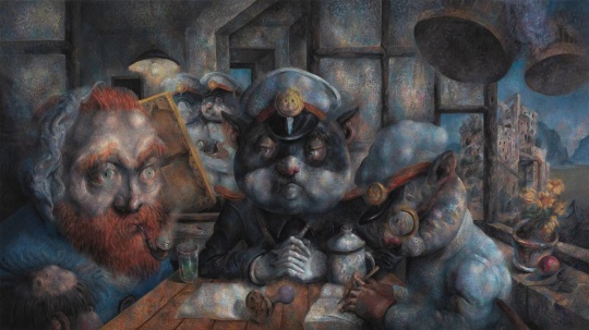 邱炯炯 ，《一只耳朵，半斤苦艾》布面丙烯_90x160cm_2021
