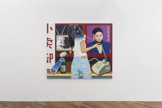 谭彼得《喂?!。。。》170×200cm 布面油画 2022
谭彼得《喂?!。。。》170×200cm 布面油画 2022