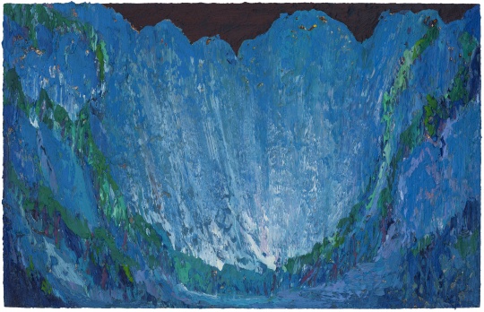 尹朝阳 夜山 2022 布面油画 160×251cm
尹朝阳 夜山 2022 布面油画 160×251cm