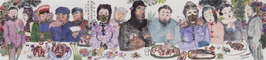 李津 梦生涯 2022 纸本设色 53×230cm
李津 梦生涯 2022 纸本设色 53×230cm