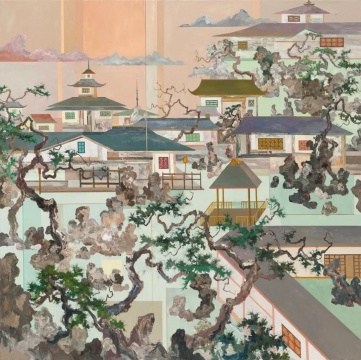 王源远 观海云远 2021 布面油画 200×200cm
王源远 观海云远 2021 布面油画 200×200cm