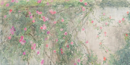 何多苓 杂花写生No.2020-22 2020 布面油画 100×200cm
何多苓 杂花写生No.2020-22 2020 布面油画 100×200cm