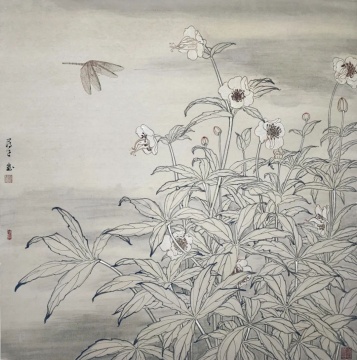 清音, 68㎝×68㎝, 纸本设色, 2021
清音, 68㎝×68㎝, 纸本设色, 2021