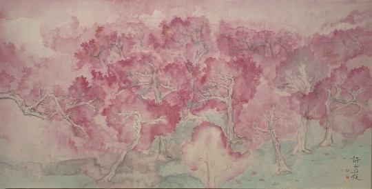 《桃花源3》68x35cm 纸本设色 2022
《桃花源3》68x35cm 纸本设色 2022