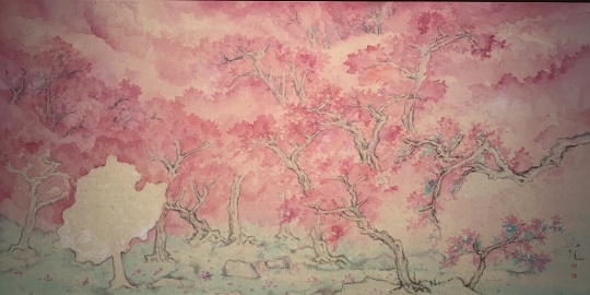 《桃花源1》34.5x68.4cm 纸本设色 2022
《桃花源1》34.5x68.4cm 纸本设色 2022