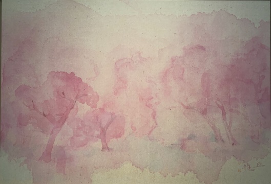 《桃花源4》35x50cm 纸本设色 2022
《桃花源4》35x50cm 纸本设色 2022