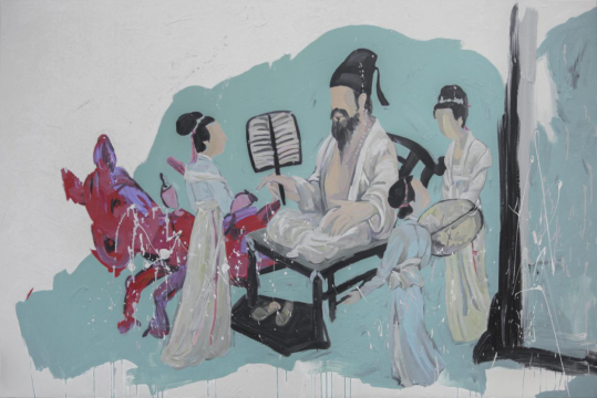 王清丽《新韩熙载夜宴图NO.4 》120×180cm 布面丙烯 2017 王清丽《新韩熙载夜宴图NO.4 》120×180cm 布面丙烯 2017