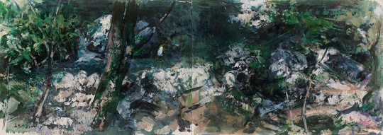 《悠想清沂28》 50×150cm 纸本丙烯 2017
《悠想清沂28》 50×150cm 纸本丙烯 2017