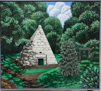斯科特•卡恩,《帕克·蒙索金字塔》,1999,布面油画,41x 46 cm
斯科特•卡恩,《帕克·蒙索金字塔》,1999,布面油画,41x 46 cm