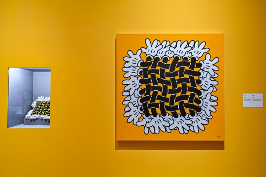 张心一,《梦网》,2021,布面丙烯,150 × 150 cm。图片由 UCCA Lab 提供
张心一,《梦网》,2021,布面丙烯,150 × 150 cm。图片由 UCCA Lab 提供
