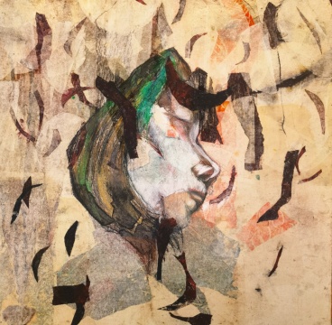 张梦宸《窗前风景之蒲公英》 60×60cm 木板综合材料 2022
张梦宸《窗前风景之蒲公英》 60×60cm 木板综合材料 2022