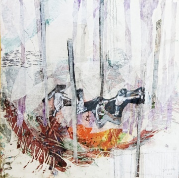 张梦宸《窗前风景之捉迷藏》60×60cm 木板综合材料 2022
张梦宸《窗前风景之捉迷藏》60×60cm 木板综合材料 2022