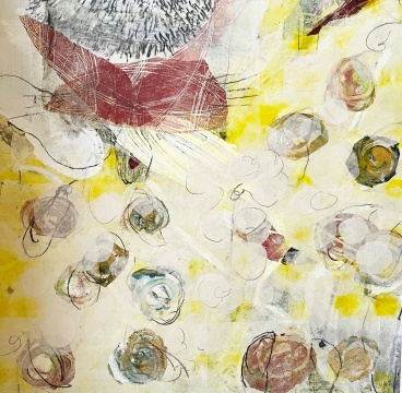 张梦宸《窗前风景之窗前的猫咪》60×60cm 木板综合材料 2022
张梦宸《窗前风景之窗前的猫咪》60×60cm 木板综合材料 2022