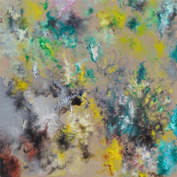 《风景350》80×80cm 布面油画 2018
《风景350》80×80cm 布面油画 2018