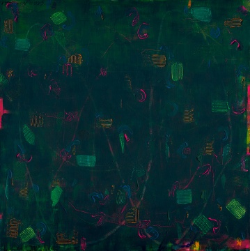 《夜》130×130cm 布面丙烯 2022
《夜》130×130cm 布面丙烯 2022