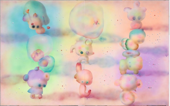 《光(阳光在左,时间在右)》160×100cm 布面丙烯、树脂 2022
《光(阳光在左,时间在右)》160×100cm 布面丙烯、树脂 2022