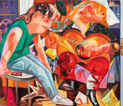 达娜·舒茨 《创作歌手》195.58 x 228.6 cm 布面油画 2013 © Dana Schutz 
