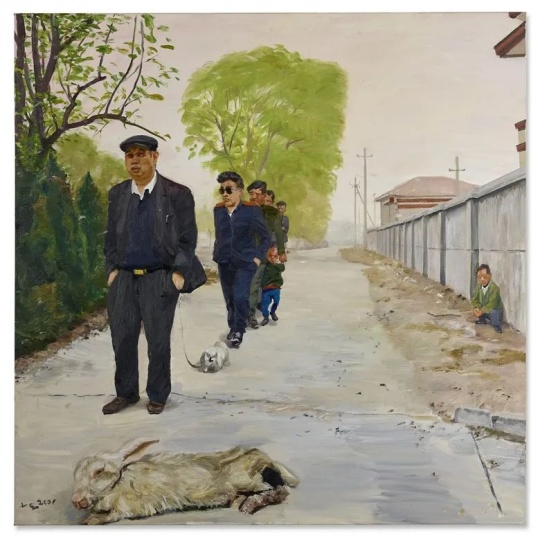 小东《垂死的兔子与无所事事的人2号》 200×200cm 油彩 画布 2001,成交价:40.32万欧元,此作于9月21日佳士得巴黎 “独具慧眼:让-雅克‧德‧弗勒斯伯爵夫妇珍藏” 拍卖中呈献
小东《垂死的兔子与无所事事的人2号》 200×200cm 油彩 画布 2001,成交价:40.32万欧元,此作于9月21日佳士得巴黎 “独具慧眼:让-雅克‧德‧弗勒斯伯爵夫妇珍藏” 拍卖中呈献