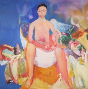 陈彧君，《锡兰山》 ，2007，亚麻布上综合材料，200×200 cm 
