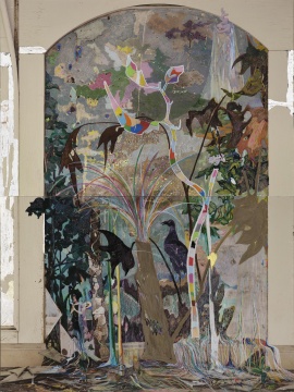 陈彧君,《人的大地》,2022,水彩纸上综合材料,299×224 cm
陈彧君,《人的大地》,2022,水彩纸上综合材料,299×224 cm