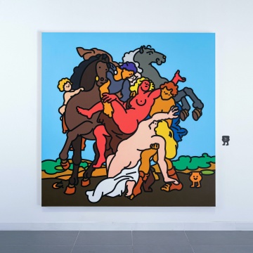 《奇袭》200×200cm 布面丙烯 2022
《奇袭》200×200cm 布面丙烯 2022