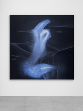 茎节
2021
黑色 Aquacryl 颜料、色粉、铅笔、铝板
190 x 190 x 5 cm
© 施拉泽·赫什阿里，图片由里森画廊提供
