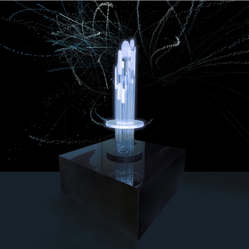 《ENT4》 灯光装置(有机玻璃、发光二极管和3D动画、环境数据的声波) 60 x 60 x 90 cm 2022年
ENT4 Light installation (plexiglas, led and 3D animation, sonification of environmental data) 60 x 60 x 90 cm 2022
《ENT4》 灯光装置(有机玻璃、发光二极管和3D动画、环境数据的声波) 60 x 60 x 90 cm 2022年
ENT4 Light installation (plexiglas, led and 3D animation, sonification of environmental data) 60 x 60 x 90 cm 2022