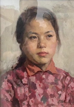 靳尚谊 《北方农村少女》 39 x 27.2cm 油画 1976年
