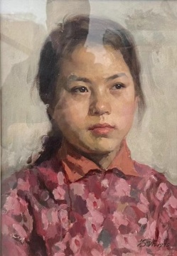 靳尚谊 《北方农村少女》 39 x 27.2cm 油画 1976年
靳尚谊 《北方农村少女》 39 x 27.2cm 油画 1976年