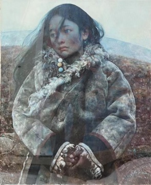 艾轩 《藏女》 79 x 66cm 油画 1993年
