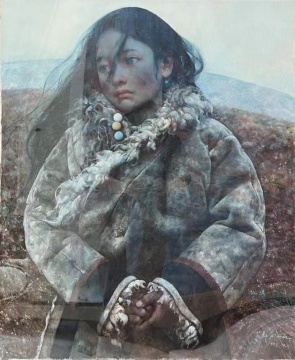 艾轩 《藏女》 79 x 66cm 油画 1993年
艾轩 《藏女》 79 x 66cm 油画 1993年