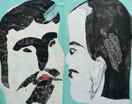 曹轶《Double Portrait#2》166×134.5×4cm 纸上丙烯 2021年
曹轶《Double Portrait#2》166×134.5×4cm 纸上丙烯 2021年