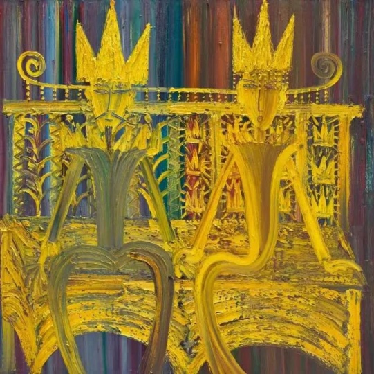 欧阳春《王与后》

175×175cm&nbsp;油彩 画布 2006

估价：80万-120万港元

2023佳士得香港春拍千禧后晚间拍卖

&nbsp;
