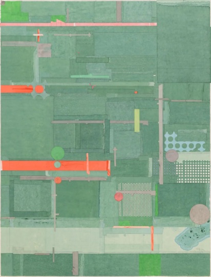 《沙湾（古岭组画）》 160.6×122.8cm

色、墨、宣纸拼贴&nbsp;2022

&nbsp;
