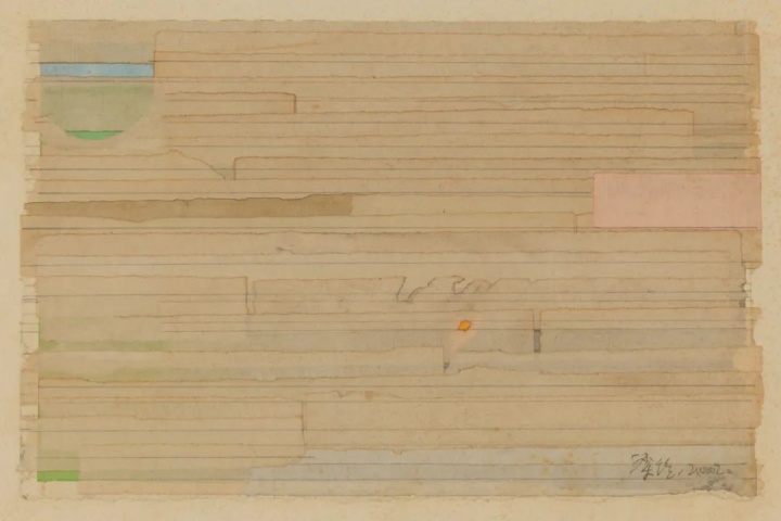 《无题》 23.5×35.7cm&nbsp;

色、墨、宣纸拼贴 2002
