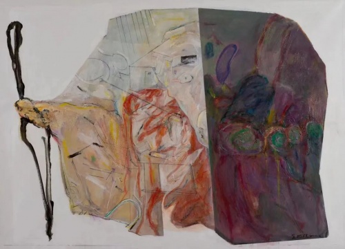《打虎上山》108×150cm 纸本综合材料 2022
《打虎上山》108×150cm 纸本综合材料 2022
